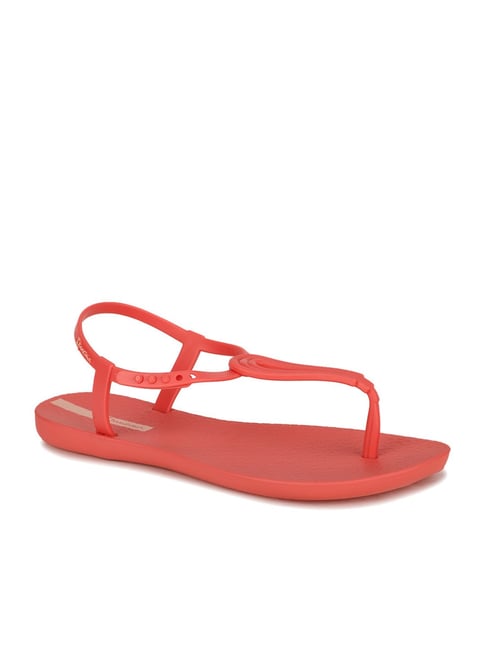 Red t strap online sandals