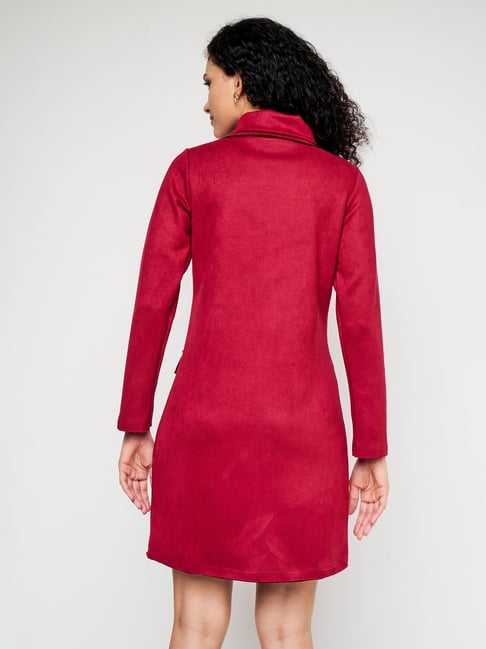 Dark red shift outlet dress