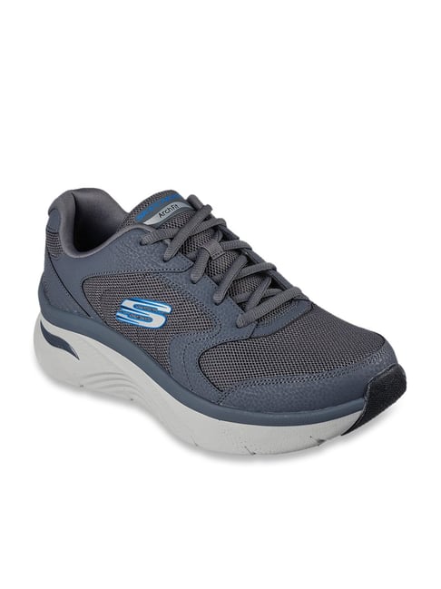 Skechers Men's ARCH FIT D'LUX JUNCTION Charcoal Blue Casual Lace Up Shoe