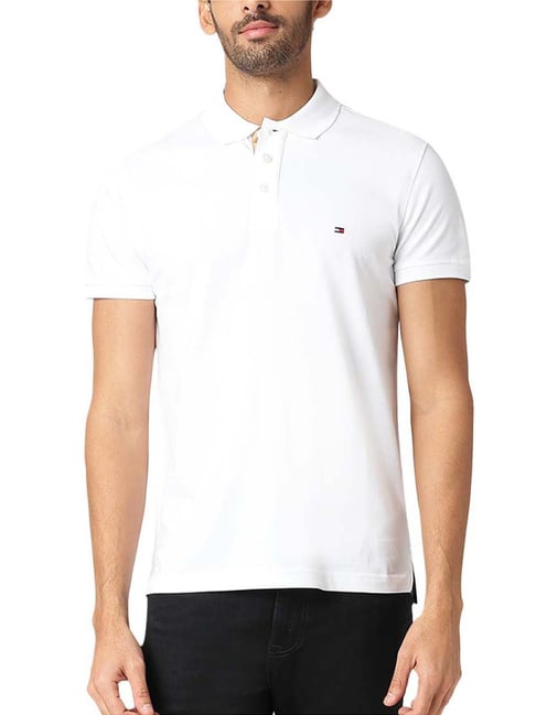 Tommy Hilfiger White Regular Fit Polo T-Shirt