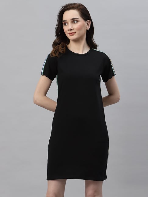 Black cotton 2025 shift dress