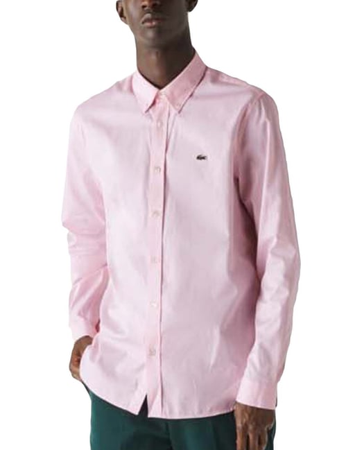 Lacoste Pink Cotton Regular Fit Shirts