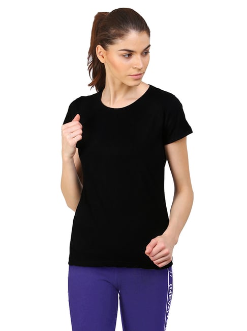 Appulse Black Cotton Slim Fit T-Shirt-picture-30