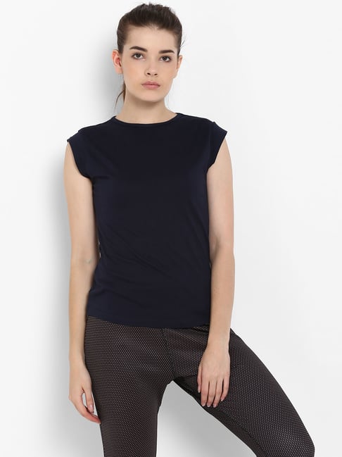 Appulse Navy Cotton Slim Fit T-Shirt-picture-45