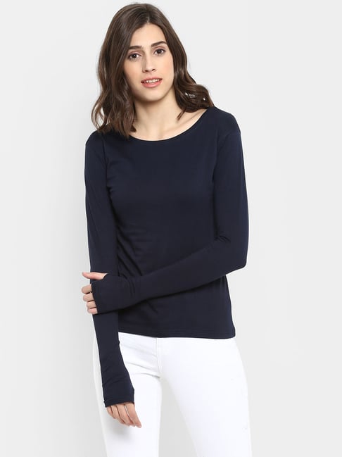 Appulse Navy Cotton Slim Fit T-Shirt-picture-13