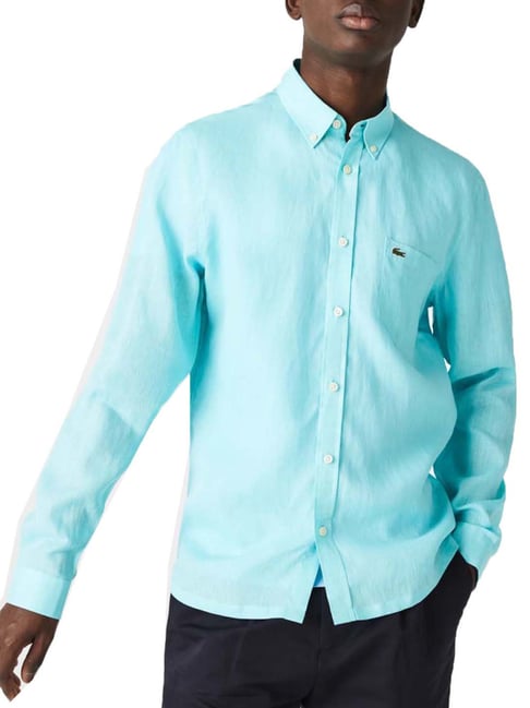 Lacoste mens linen sale shirts