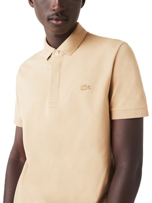 Cotton Shirt Lacoste Beige T Shirt Lacoste Tan Cotton Regular Fit