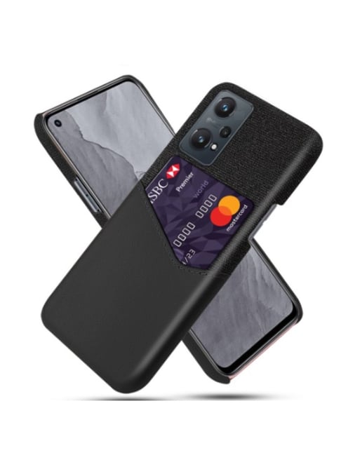 ClickCase Cloth+Leather Back Case with Card Holder Back Cover For OnePlus Nord CE 2 Lite 5G (Black)