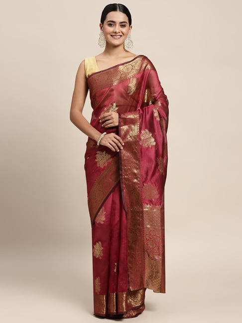 Reception, Traditional Red and Maroon color Kanjeevaram Silk, Silk fabric  Saree : 1877768