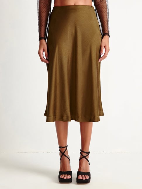 Cover Story Olive Midi Skirt Price in India