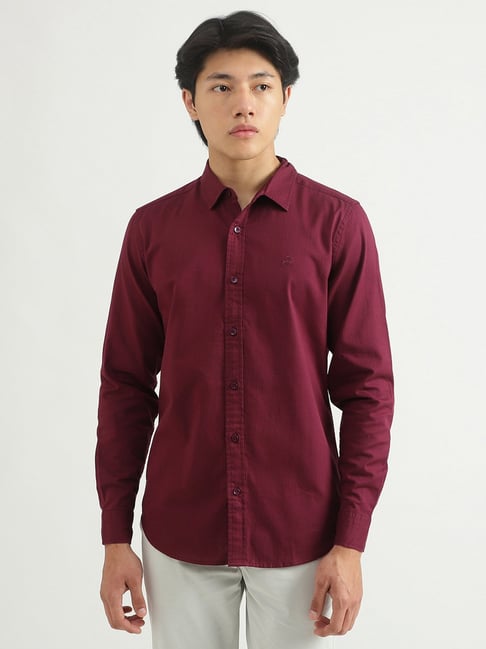 United Colors of Benetton Burgundy Slim Fit Shirt