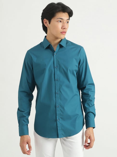 United Colors of Benetton Teal Slim Fit Shirt