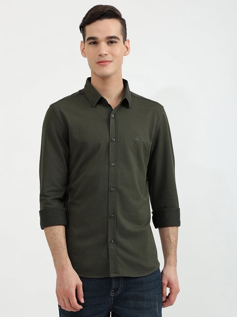 United Colors of Benetton Olive Slim Fit Shirt