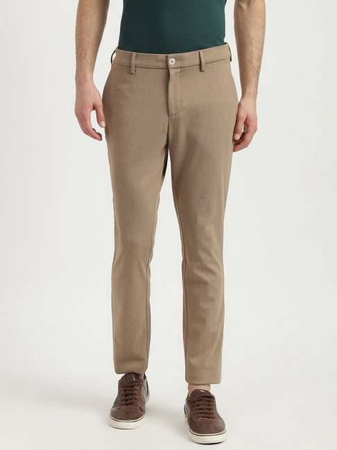 United Colors of Benetton Light Brown Slim Fit Flat Front Trousers