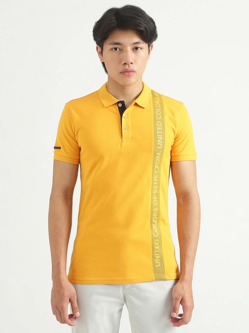 United Colors of Benetton Yellow Polo T-Shirt