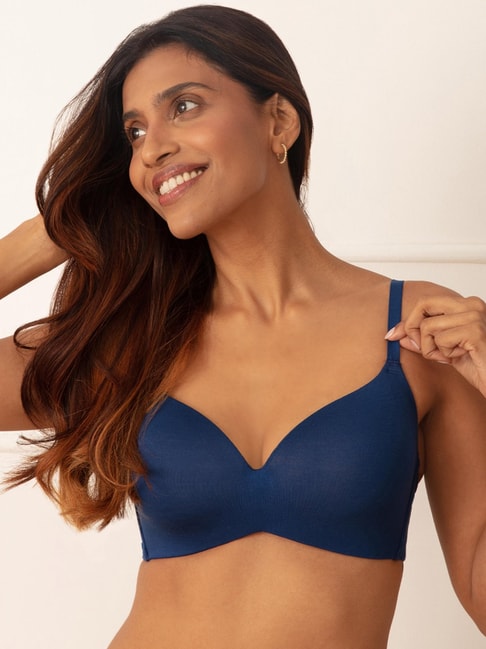 Buy Zivame Blue Under Wired Padded T-Shirt Bra for Women Online @ Tata CLiQ