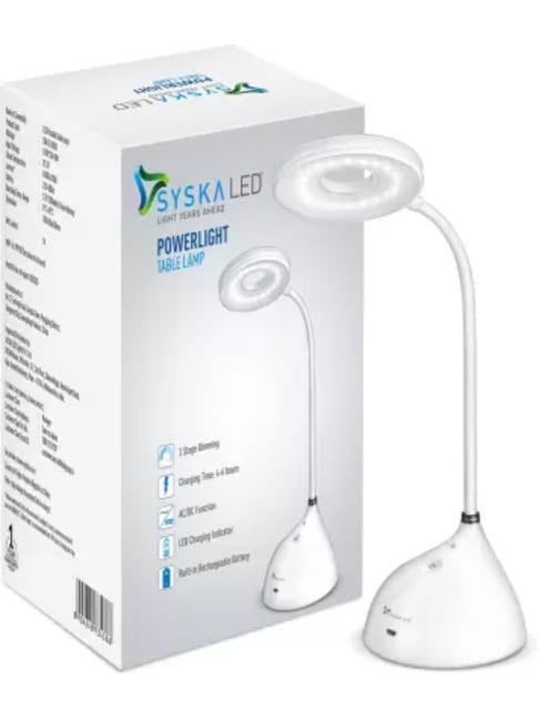 Syska SSK-TL-8605L Rechargeable Table Lamp (White)