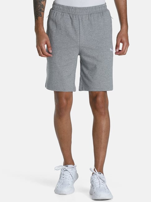 Puma Grey Cotton Slim Fit Shorts-picture-21