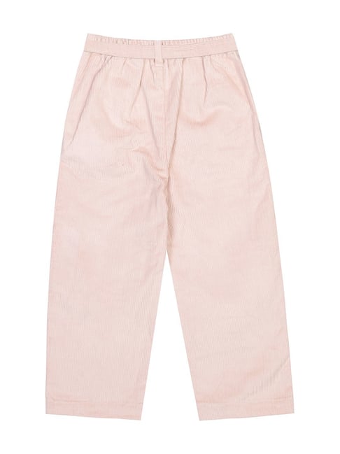 Luyk Trousers  Buy Luyk Girls Mustard Yellow Solid Pure Cotton Pleated  Trousers Online  Nykaa Fashion