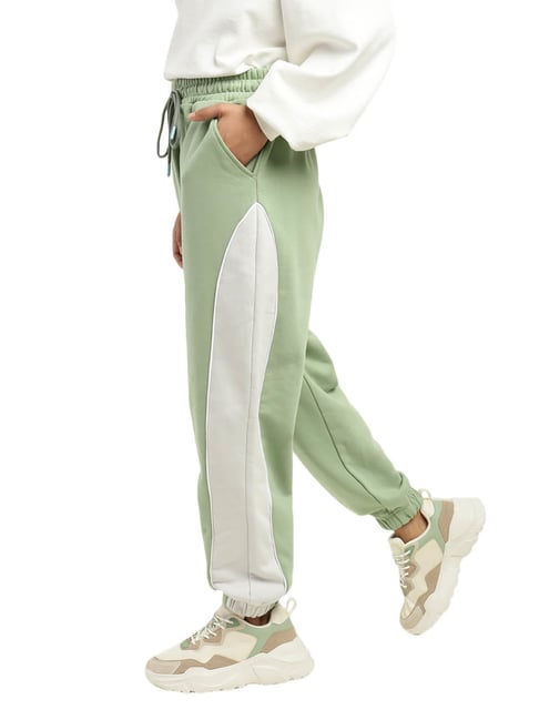 Buy Levi s Light Green White Color Block Mid Rise Joggers for