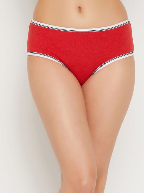 Clovia Red Cotton Hipster Panty Price in India