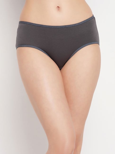 Clovia Grey Cotton Hipster Panty Price in India