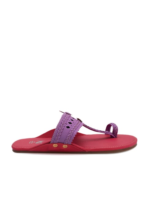 Madras Trunk Women's Haiku Purple Toe Ring Sandals Price in India