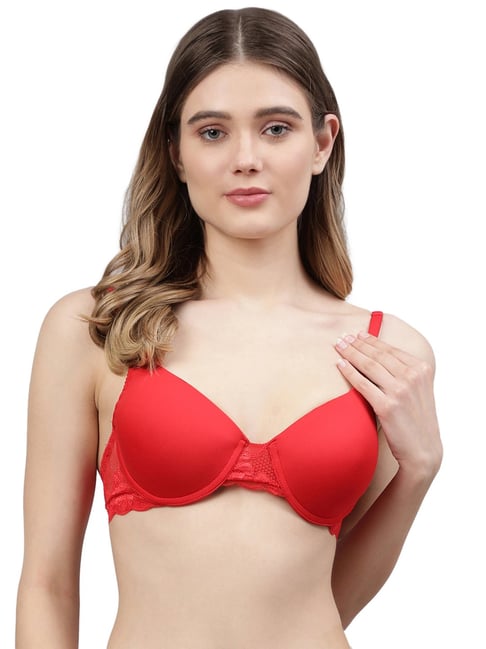 Buy Cukoo Red Full Coverage Padded Everyday Bra for Women's Online