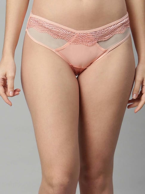 Cukoo Peach Lace Bikini Panty Price in India