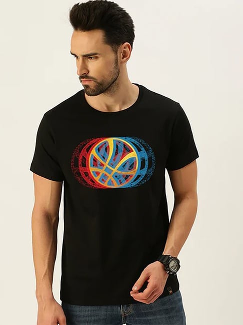 Buy VEIRDO Black Printed T-Shirt for Men Online @ Tata CLiQ