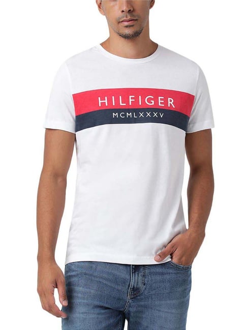 Tommy Hilfiger White Logo Regular Fit T-Shirt