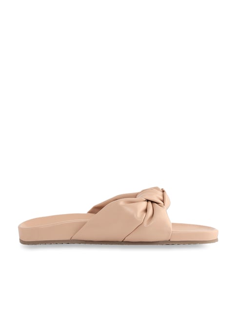 Be Mine Wink Block Heeled Satin Sandals In Blush-Pink for Women