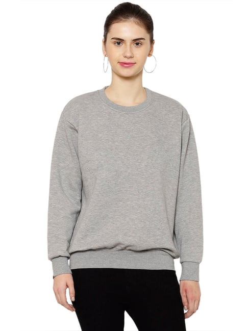 Vimal Jonney Grey Fleece Textured Sweatshirt-picture-17