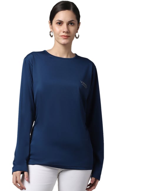 Vimal Jonney Blue Logo Print T-Shirt-picture-26