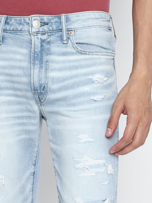 Buy American Eagle Outfitters Blue Cotton Slim Fit Distressed Jeans for  Mens Online @ Tata CLiQ