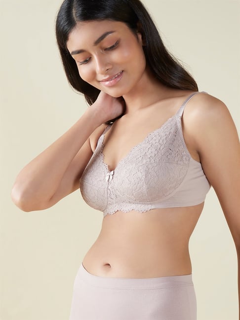 Wunderlove by Westside Taupe Lace Non-Padded Bra