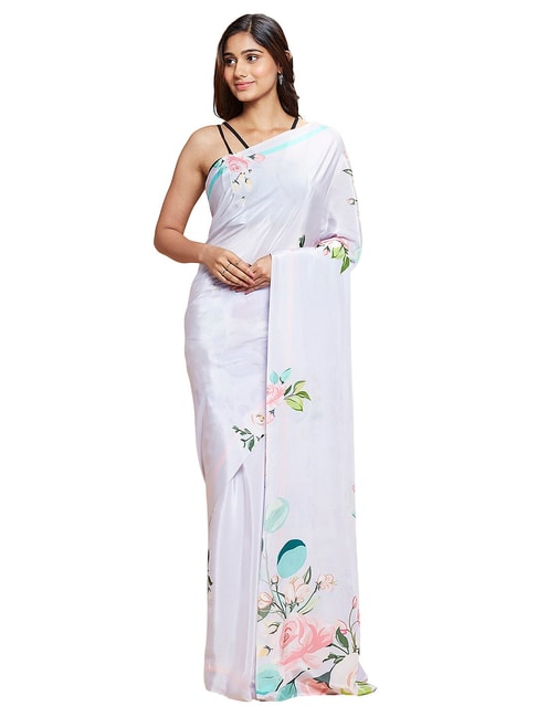 Navyasa by liva Lilac Dainty florals¿ Liva Saree With Blouse Price in India