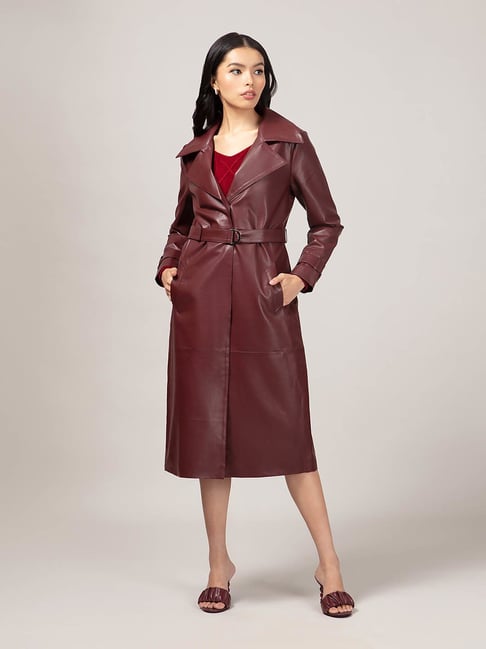 Buy Twenty Dresses Wine Trench Coat for Women's Online Tata CLiQ