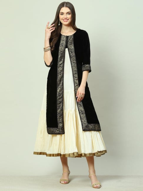 Buy Biba off-White & Black A-Line Dress With Jacket for Women Online @ Tata  CLiQ