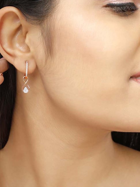 Elegant Link Diamond Hoop Earrings