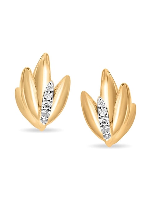 Buy Mia By Tanishq 14 Karat Yellow Gold Diamond Half Hoop Earrings -  Earrings Diamond for Women 8894009 | Myntra