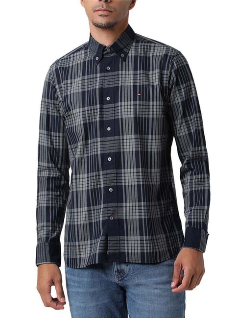 Tommy Hilfiger Blue Plaid Regular Fit Shirt