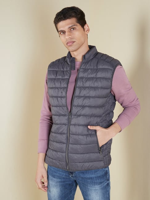 Buy WES Casuals by Westside Grey Relaxed-Fit Puffer Jacket for