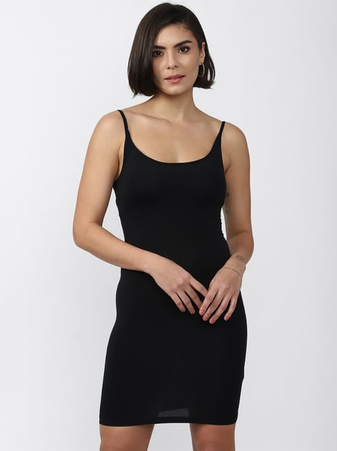 Forever 21 Black Regular Fit Bodycon Dress Price in India