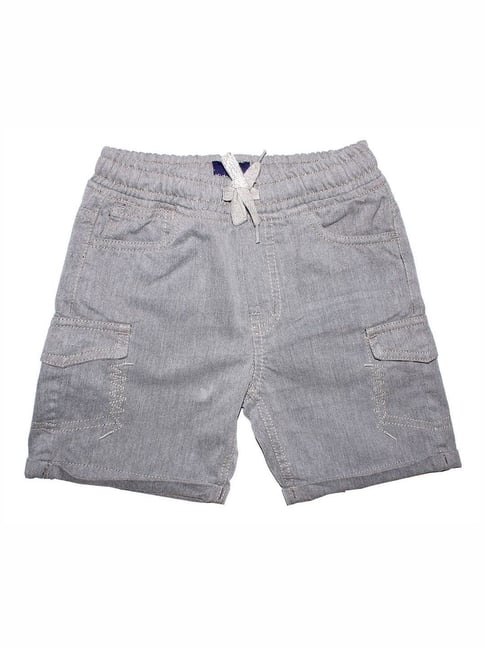 Kiddopanti Kids Grey Solid Shorts-picture-41