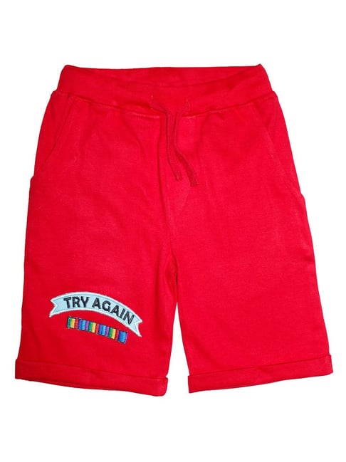 Kiddopanti Kids Red Solid Shorts-picture-15