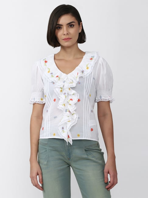 forever 21 floral embroidered top
