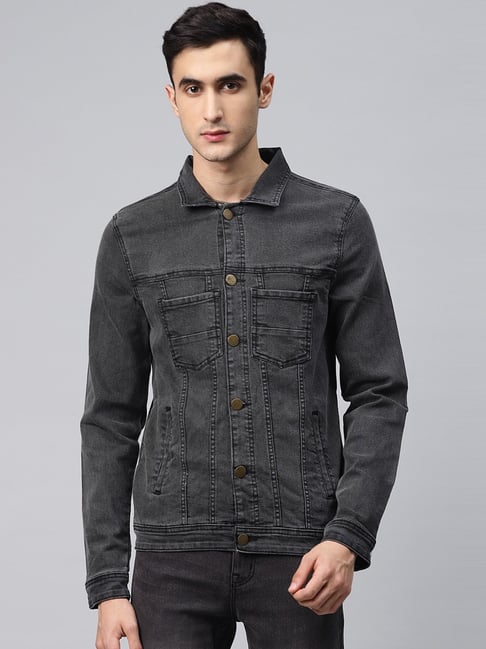 Buy online Mandarin Collar Solid Shirt With Denim Jacket from boys for  Women by V-mart for ₹889 at 15% off | 2024 Limeroad.com