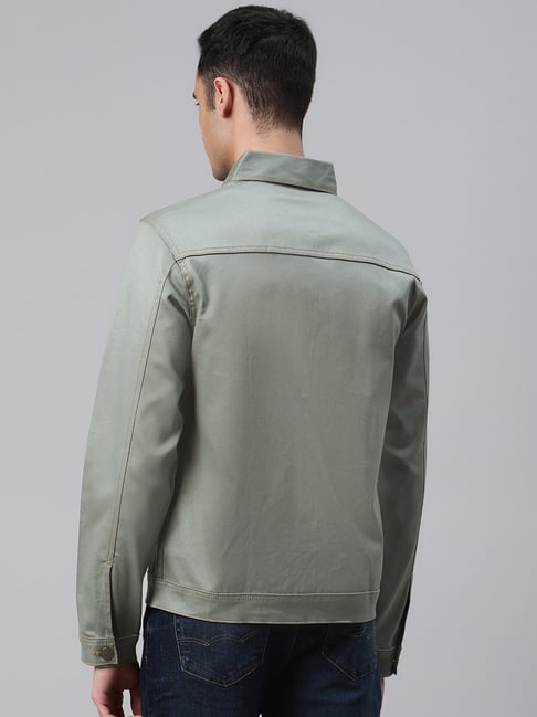 Buy Hubberholme Mint Green Cotton Regular Fit Denim Jacket for