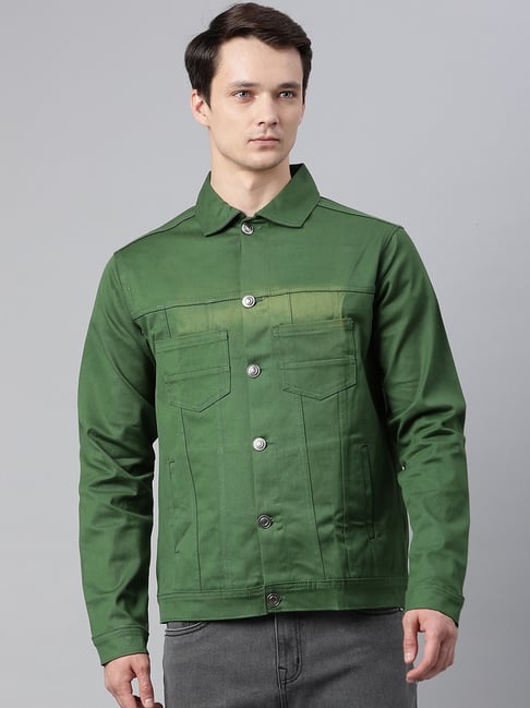 Buy Levis Men Green Solid Denim Jacket - Jackets for Men 6840942 | Myntra
